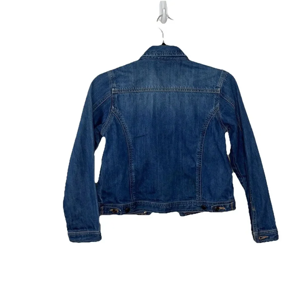 Old Navy Denim Jean Jacket Blue Button Front Size Large Girls Kids Medium Wash